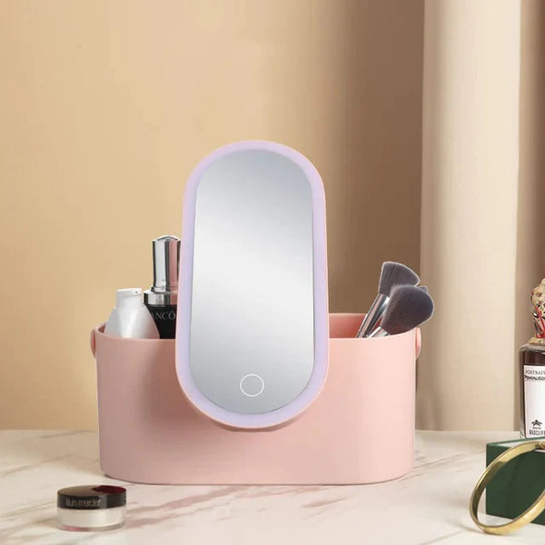 LED Mirror Portable Makeup Organizer